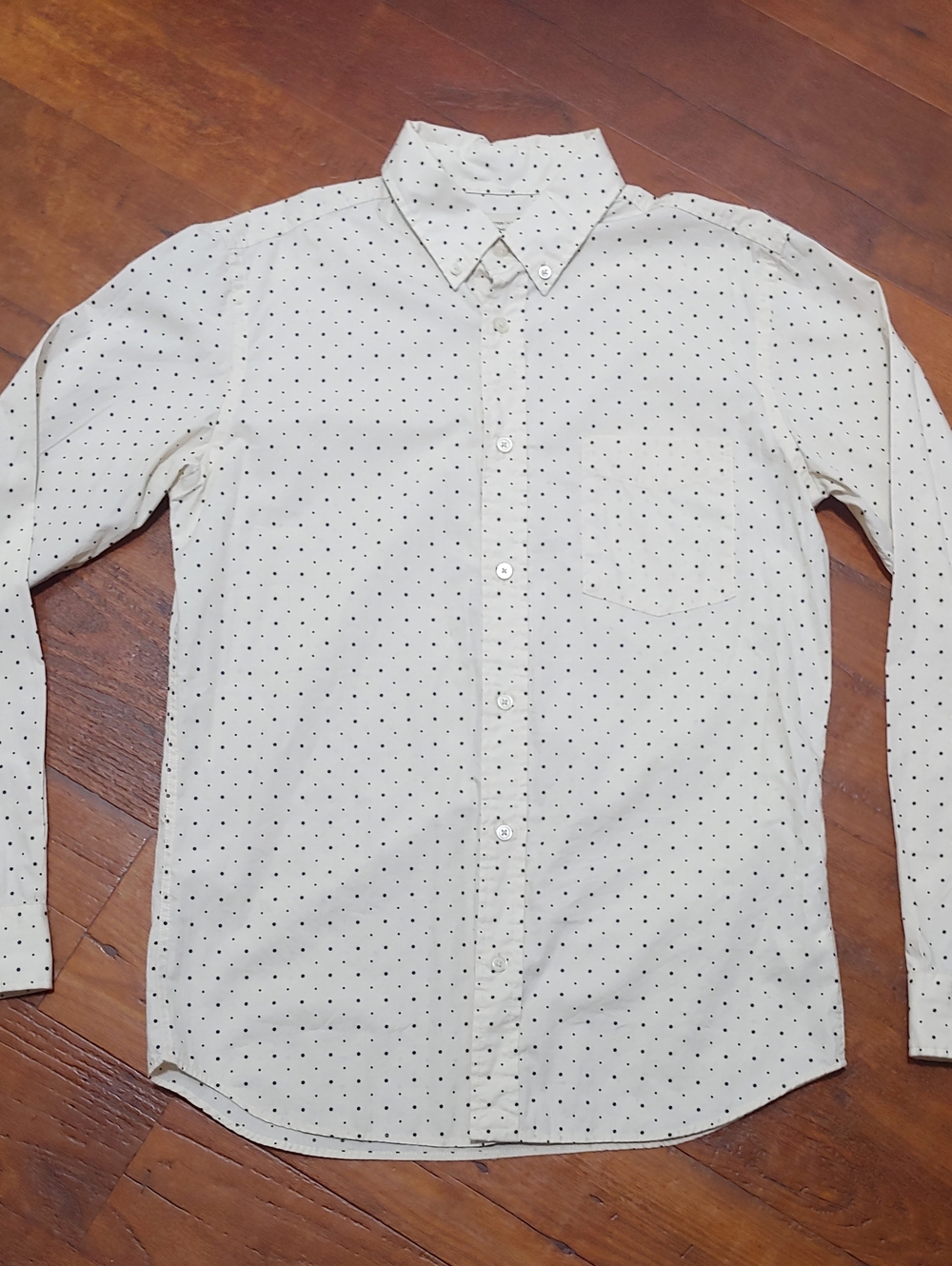 Men's Selected Homme Polka Dot Button Down Shirt Medium